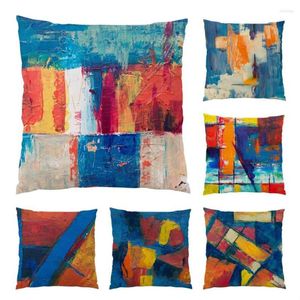 Pillow Colorful 45x45 S Covers Velvet Ornamental Pillows For Living Room Oil Painting Home Decoration Artistic Pillowcase E0303