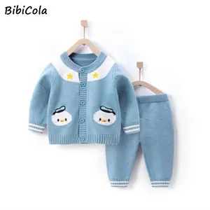 Zestawy odzieży 0-3 lata Dziewczęta chłopcy garnitur Fall Baby Winter Knitt Pullover Sweter Pants niemowlęta
