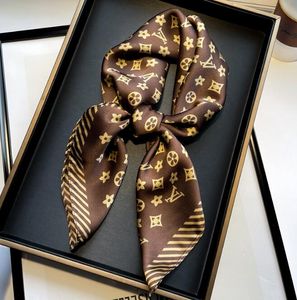 20style 70-70cm Designer Letters Print Floral Silk Scarf Headband for Women Fashion Long Handle Bag Scarves Paris Shoulder Tote Luggage Ribbon Head Wraps