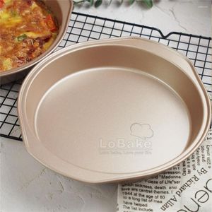 Baking Moulds 9-inch Heavy Carbon Steel Thickened Round Pizza Pan Non-stick Coating Cake Mold Fruit Pie Plate Molds DIY