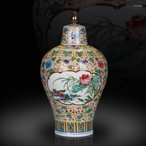 Vazolar renk sır seramik vazo Çin klasik dekoratif boyalı mavi ve beyaz porselen çiçekler oturma odası dekorasyonu