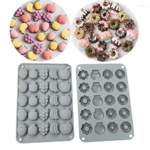 Baking Moulds E8BD Fondant Candy/Fruit Shape Chocolate Molds Accessories For Children