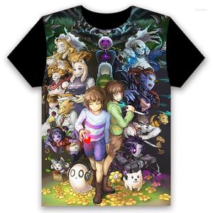 Men's T Shirts Fashion T-shirt Anime Undertale Sans Frisk Chara Game Cosplay Short Sleeve Casual Unisex Black Tee Customize