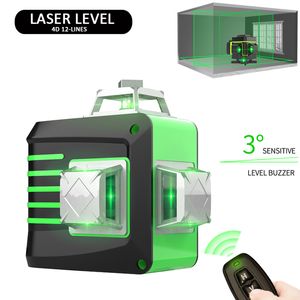 Nível a laser mini 12/16 linhas 3d/4d autonivelador 360 horizontal e vertical super poderoso laser portátil verde