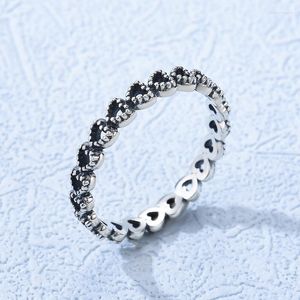 Cluster Rings Stylever Vintage Heart For Women Girls Unique 925 Sterling Silver Love Circle Ring Engagement Wedding Jewelry 2023 Trend