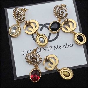 2023 Designer New Fashion Jewelry Gu Double Letter Family Multiplic Classic Brass Temperament Women's Earrings