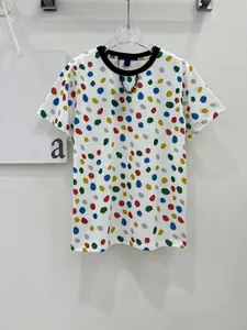 2023 Runway Designer T Shirts Fashion Dot Printing Short Sleeve Tshirts Lady Tees Luxury Casual Cotton Tops T-shirts