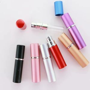 Party Favor 5ml butelka z atomizerem do perfum przenośny Mini aluminiowy wielokrotnego napełniania butelki do perfum w sprayu pojemniki na makijaż dla podróżnika GG0318