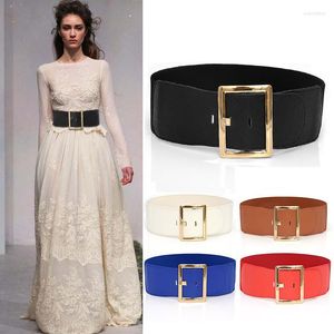 Belts HATCYGGO Women Elastic Cummerbunds Wide Belt Plus Size Corset Casual Mujer Stretch Ceinture Femme Big Dress Waistband