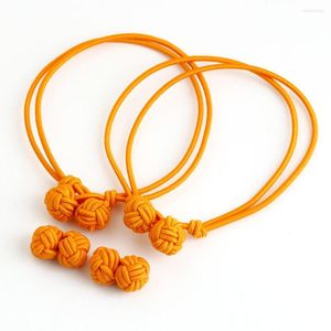 Очарование браслетов Jelmoons S4 для женщин Желтая веревая цепь Эластичный модный браслет и высококачественные запонки шелковых узлов