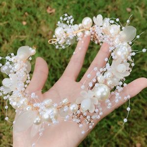 Fermagli per capelli Barrettes Moda Fascia per capelli Accessori per corona da sposa Perle finte Copricapo di fiori Gioielli Diadema di cristallo di lussoCapelli