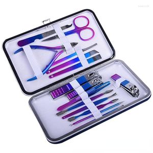 Tırnak sanat kitleri 10pcs-15pcs Paslanmaz çelik Clippers Set Scissores Cweezer Kulak Seçme Çok fonksiyonlu El El Ayak Bakım Araçları 3 Renk