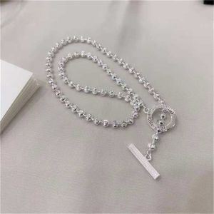 2023 Designer New Fashion jewelry 925 Silver Bead carved Lovers Necklace clavicle chain cool wind