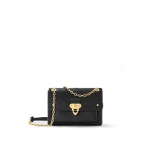 Genuine leather women's shoulder bag handbag buckle gold chain strap compartment