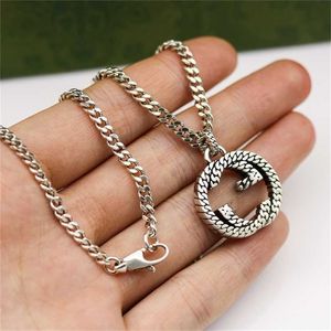 2023 Designer New jewelry chain whip Necklace pattern interlocking double pendant necklace for men and women lovers