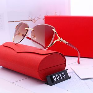 luxury designer sunglasses for women carti glasses Fox head Composite Metal Rimless Optical Frame Classic Rectangle Square pink sunshade sunglass frame glasses