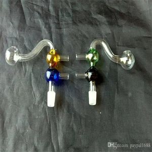Två bubbelpottglasbongar Tillbehör Glas rökrör Färgglada mini Multi-färg Handrör Bästa sked Glas