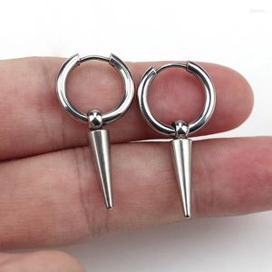 Brincos de argola wkoud 1pc Cone Dangle Bedring Aço articulado Cartilagem Tragus Piercing For Mull Men Men Punk Jóias