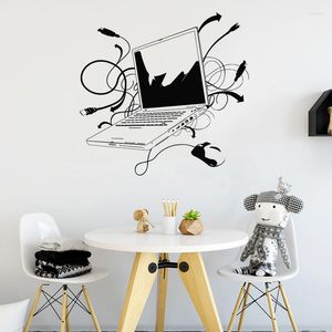 Wall Stickers Laptop Sticker Computer Online Internet Gamer Mural For Kids Room Removable Waterproof Decal M0054