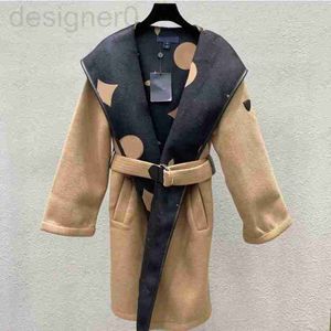 Women's Wool Blends Designer E40 Womens Autumn Winter Outerwaer Trendy Fashion Classic Letter Mönster Kvinnor Rockar Bathrobe Style Asiatisk storlek 77UH