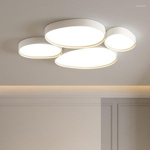 Plafoniere Lampada LED moderna dimmerabile bianca Lustre per soggiorno Camera da letto Sala da pranzo Ufficio Caffetteria Appartamento Villa Lampadario