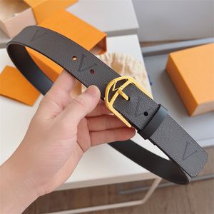 Golden Needle Buckle Belt Designer Luxury Leather Waitbands Fashion Full Letters Prints Cintura Unisex Casual Ceintures Bredd 3.5 cm