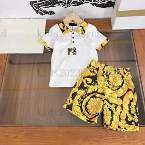 2023SS SET Summer Set di High-End Boys 'Lavano a maniche corte Short Shirt Set da polo con camicie da ricamo