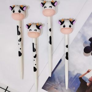 6Pcs Chic Lightweight Eco-friendly Cartoon Smooth Writing Click Rollerball Pens School Supplies Gel