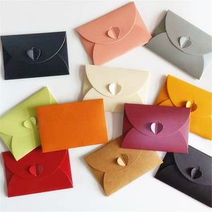 Greeting Cards Mini Envelopes 10.5x7.2cm Love Buckle Pearl Envelopes Wedding Invitations Greeting Cards Business card bank card envelope 230317