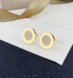 Titanium Steel Stud Earring For Woman Exquisite Simple Fashion Diamond Lady Earrings Golden Jewelry Black Agate White Fritillary Full Of Drill Eari Ring Gift