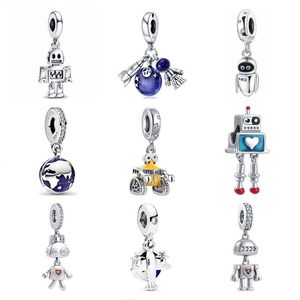 925 Silver Fit Pandora Charmos originais pingentes pingentes de braceletes femininos de pingentes de braceletes robôs spel