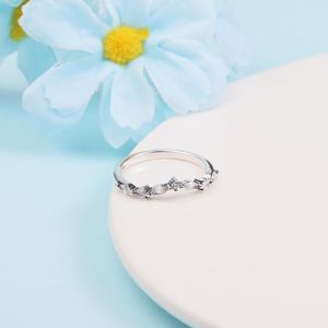 Klusterringar 925 Sterling Silver Timeless Wish Sparkling Alternative Finger For Women Elegant Ring Fine Smycken