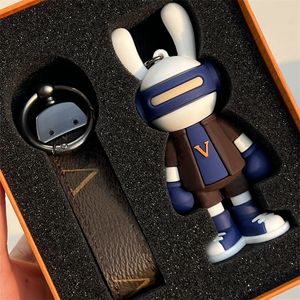 Tasarımcı Trendy Keychain Tavşan Bebek Anahtar Zinciri Dekorasyon Kolye Araba Çantası Anahtar Yüzük Lüks Unisex Keys Toka