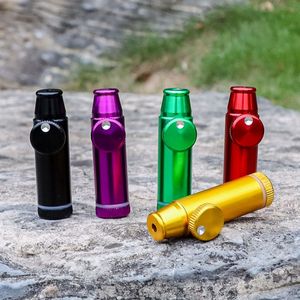 Smoking Colorful Aluminium Alloy Filter Pipes Dry Herb Tobacco Spice Miller Snuff Snorter Sniffer Snuffer Bottle Portable Removable Bullet Cartridge Style Case