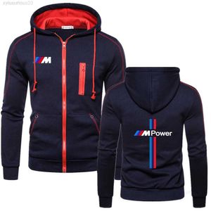 2023 BMW Araba Spor Rahat Pamuklu Erkekler Fermuar Fitness Katı Fitness Solid Fleece Style Erkek High Street Sweatshirt Hoodie Sweaters Trend