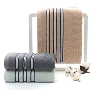 Towel 40x90cm Cotton Striped Plaid Jacquard Men Washcloth Bathroom Bathrobe Beach Sun Bath Big Gym Football Gift Towels