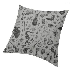 Pillow Witch Throw Cover Decoração 3D Print Halloween Gothic Magic Sofá Passagem Zipper