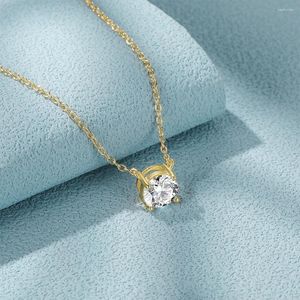 Chains CANNER Refined Zircon 925 Sterling Silver Necklace For Women Initial Pendente Long Chain Wedding Jewels Luxury Fine Jewelry