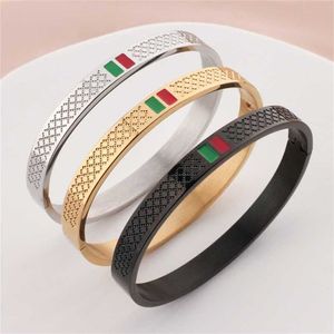 2023 Designer New Jewelry Bracciale con fibbia in titanio in stile braccialetto gocciolante di olio in acciaio inossidabile di lusso leggero