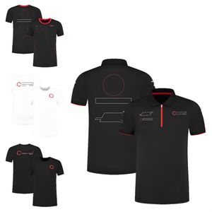 Men's and women's F1 racing suit 2023 new products Team short sleeve lapel POLO shirt summer quick-drying T-shirt plus size customization