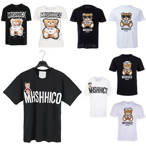 Женские дизайнерские мужские футболки moschi, футболки с медведем, женская футболка, итальянская трендовая брендовая летняя хлопковая футболка, летние топы для пар