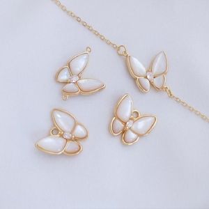 Pendant Necklaces With Shell Pendants Jewelry Sets Findings Butterfly 14k Gold Plated Charms For Making DIY Brass AccessoriesPendant