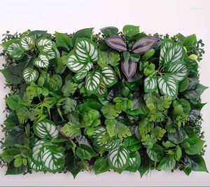 Dekoratif çiçekler yapay bitki duvar plastik yeşil bitkiler çim çim düğün arka plan sahte çiçek ev oturma odası bahçe duvarları