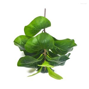 Decorative Flowers 6Pcs Artificial Fiddle Leaf Fig Tree 19.6 Inch Faux Plants Ficus Bush Greenery For Wedding Courtyard Outdoor Decoration