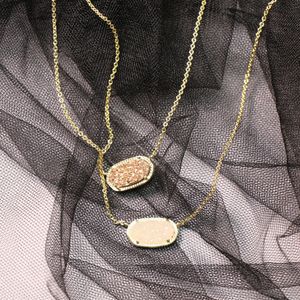 Fashion Designer Ks/Elisa Pendant Necklace Female Rose Crystal Tooth Agate Ornament White Valentine's Day Gift for Girlfriend