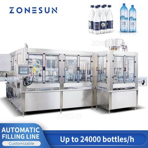 Zonesun ZS-AFM 24000BPH Full Automatisk husdjursflaska Filling Machine Mineral Water Drink Beverage Manufacture Mass Production Line