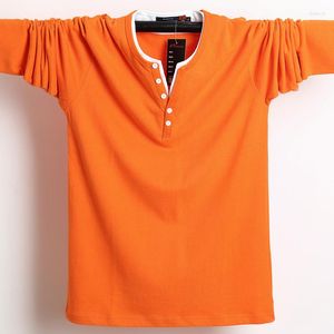 Erkek Tişörtleri Geliş Sonbahar Moda Erkekler T-Shirt Sıradan Uzun Kollu Slim Fit Patchwork Pamuk Tee Tips Artı Boyut 5xl 6xl