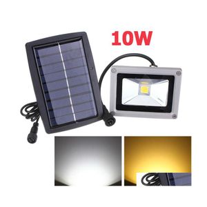 2016 Flutlichter 10W Solarbetriebene Lampe LED-Flutlicht Wasserdichtes Außenflutlicht Gartenhof Rasen Landschaft Scheinwerfer Wanddekoration Dhabv