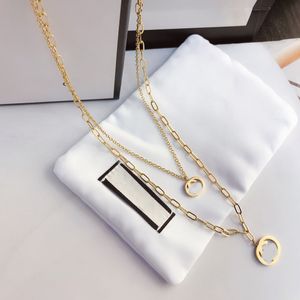 Luxury Brand Designer Pendants Necklaces Never Fading Double Layer Silver Plated Stainless Steel Letter Choker Pendant Necklace Chain Jewelry Accessories Gifts