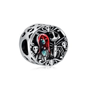 Passend für Pandora-Armbänder, 30 Stück, Halloween-Cartoon-Schädel-Tier-Mi-ki-Silber-Charm-Perlen für Großhandel, DIY-Europäischer Sterling-Schmuck, Markierungs-Charm-Frauen